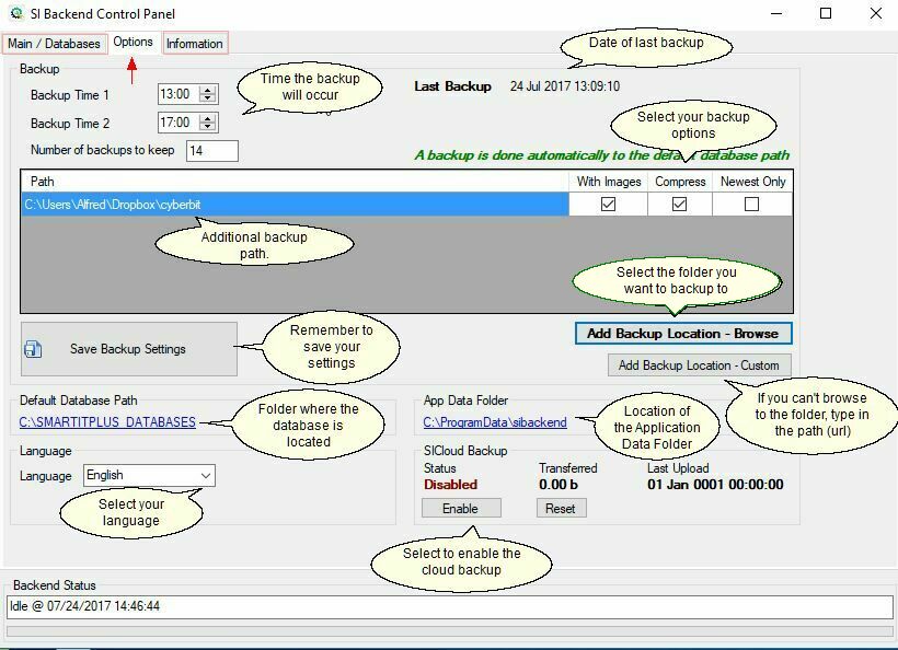 Backend Options