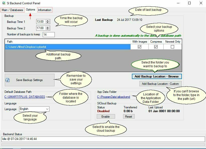 Backend Options