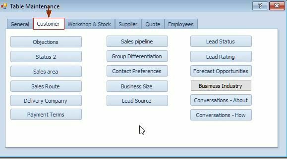 Customer Table Maintenance