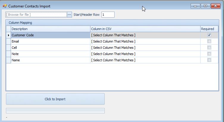 Importing customer contacts