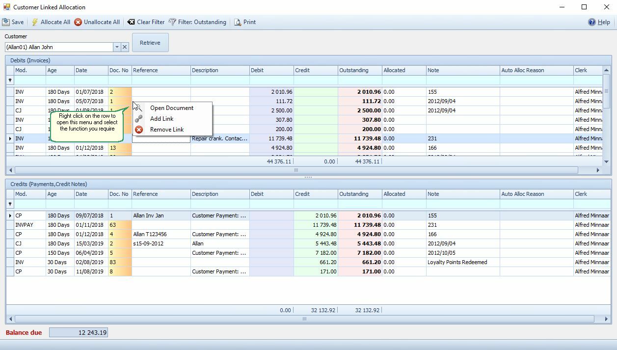 Customer Linked Allocation Form Customer Linked Allocation Form