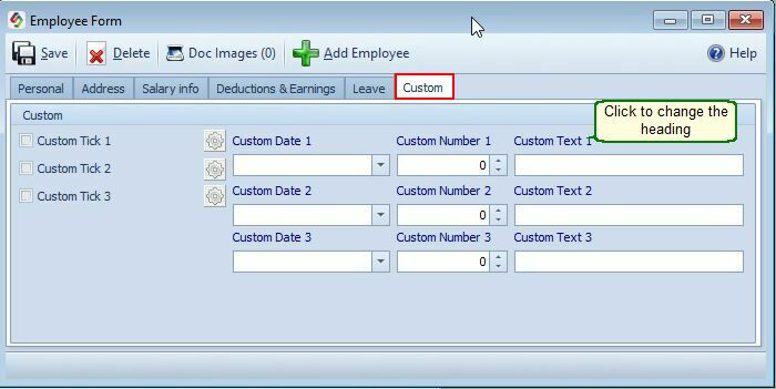 Custom employee fields