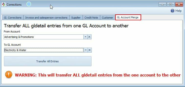 Merging General Ledger Accounts