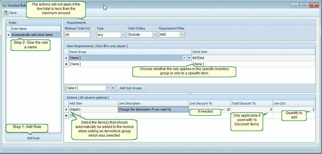 Invoice Rules