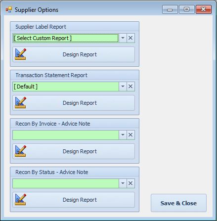 Supplier Options