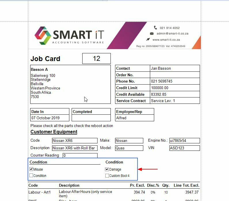 Job Card Report with Conditions
