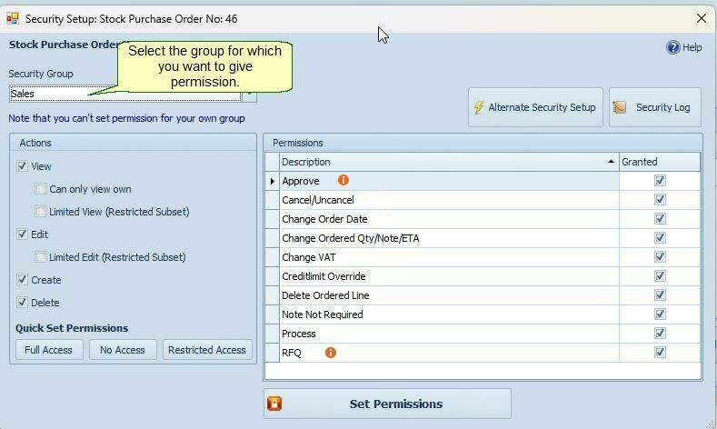 Security_Setup_Purchase_Order